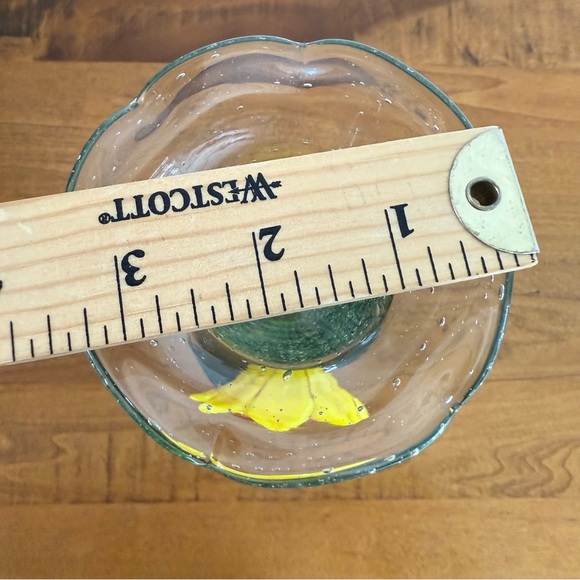 Vintage Celebration Hand Blown Art Glass Vase With Sunflower B3B - Picture 8 of 11